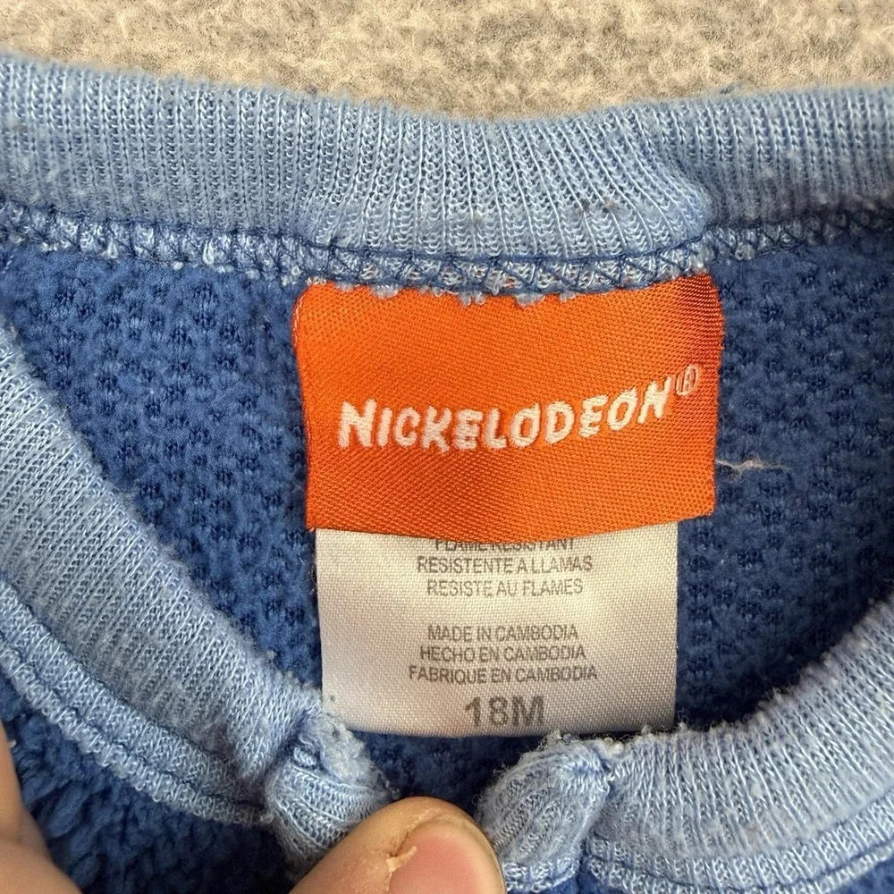 Y2K Go Diego Go Nick‎ Jr Embroidered Onezy Footsie Boys Baby 18M Blue 2008 VTG